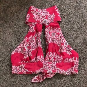 Gray and red crop top